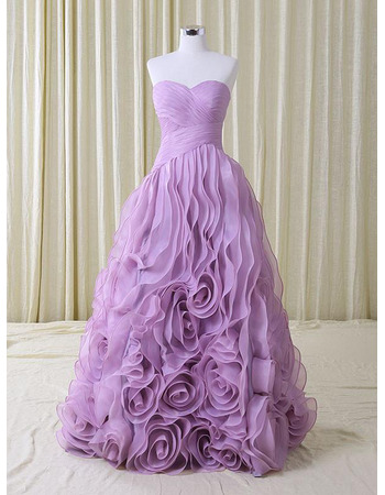 Glamorous Ball Gown Sweetheart Organza Evening Dresses with Breathtaking Layered Skirt