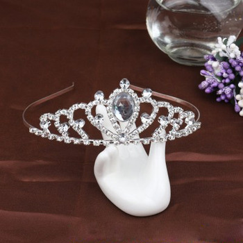Princess Crystal Rhinestones Silver First Communion Flower Girl Tiara/ Wedding Headpiece