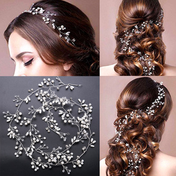 Delicate Crystal Bridal Tiara/ Pearl Bride Wedding Headpieces/ Hair Jewelry/ Wedding Hair Vine