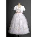 Couture Floor Length Plus Size Ball Gown Tulle First Communion Dresses with Jacket