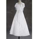 A-line Spaghetti Strap Beading White Organza First Communion Dresses with Jacket