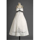 A-line Wide Straps Beaded Embroidered Two Tone Flower Girl Dresses
