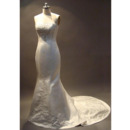 Elegant Mermaid Strapless Satin Embroider Beading Wedding Dress