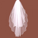 2 Layer Fingertip with Beading Wedding Veil