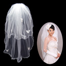 2 Layers Tulle Wedding Veil with Applique