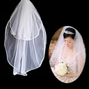 2 Layers Tulle Wedding Veil with Ribbon