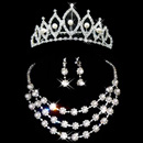 Crystal and Pearl Earring Necklace Tiara Set Wedding Bridal Jewelry Collection