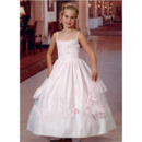 Beautiful Princess Spaghetti Straps Beaded Appliques Satin First Communion Dresses with Jacket