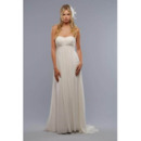 Elegant Strapless Floor Length Chiffon Maternity Wedding Dresses/ Inexpensive Ivory Bridal Gowns