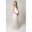 Empire Sweetheart Floor Length Chiffon Maternity Wedding Dresses/ Elegant Ivory Bridal Gowns