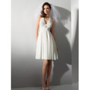 Affordable Empire Halter Knee Length Short Chiffon Beach Wedding Dresses/ Casual Reception Wedding Gowns