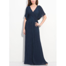 Discount V-Neck Plus Size Pleated Chiffon Mother of the Bride Dresses with Flutter Sleeves