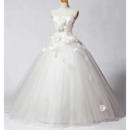 Modern and Romantic Fall A-Line Pleated Bust Bridal Wedding Dresses with Petal Detailing