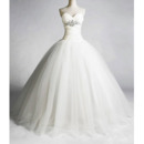 Elegant A-Line Sweetheart Organza Taffeta Pleated Beaded Floor Length Church Wedding Dresses