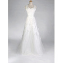 Discount A-Line Sweetheart Lace Satin Applique Beaded Wedding Dresses with Daring Open Back
