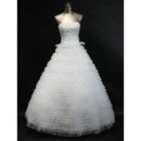 Romantic and Sophisticated Ball Gown Tiered Tulle Wedding Dresses with Crystal Detailing