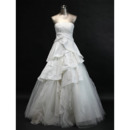 Inexpensive Elegant A-Line Strapless Long Church Bridal Wedding Dresses