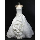 Stunning Ball Gown Strapless Pic-up Skrit Wedding Dresses with Beading Appliques