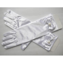 Short Elastic Satin Gloves for Girls