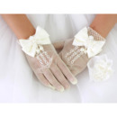Beautiful Wrist Tulle Flower Girl/ First Communion Gloves with Bows