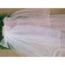 Lovely White/ Pink Tulle Flower Girl Veils with Bows and Beading