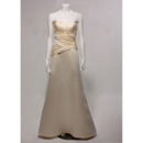 Elegant A-Line Lace-up Long Satin Bridesmaid Dresses for Wedding Party with Ruched