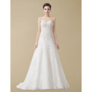 Newest A-Line Sweetheart Floor Length Satin Organza Wedding Dresses For Winter