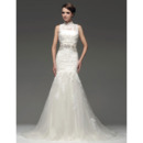 Chic Mermaid/ Trumpet Strapless Floor Length Satin Organza Empire Wedding Dresses with Jackets