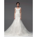 Winter A-Line Sweetheart/Straps Floor Length Satin Organza Wedding Dresses with Straps