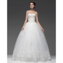 Gorgeous Ball Gown Sweetheart Floor Length Satin Organza Wedding Dresses