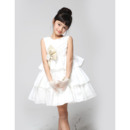 Beautiful A-Line Bateau Short/Mini Taffeta Tiered Empire First Communion Dresses Flower Girl Dresses