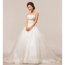Fabulous Custom Sweetheart Floor Length Beaded Ball Gown Satin Organza Wedding Dresses