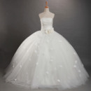 Discount Ball Gown Applique Floor Length Strapless Taffeta Organza Wedding Dresses