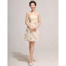 Popular Short Chiffon Strapless A-Line Bridesmaid Dresses for Wedding Party