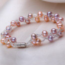 Inexpensive Multicolor 6 - 7mm Freshwater Off-Round Bridal Pearl Bracelet