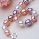 Stunning Multicolor 9 - 10mm Freshwater Drop Bridal Pearl Bracelet