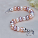 Inexpensive Multicolor 8.5 - 9.5mm Freshwater Off-Round Bridal Pearl Bracelet