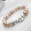 White/ Pink/ Purple/ Multicolor 7.5 - 8.5mm Freshwater Off-Round Pearl Bracelet