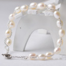 Inexpensive White/ Multicolor 6 - 7mm Freshwater Drop Pearl Bracelets