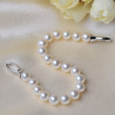 Elegant White 8 - 9mm Freshwater Round Bridal Pearl Bracelets