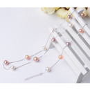 Multicolor 8mm Freshwater Off-Round Bridal Pearl Bracelet and Necklace