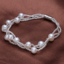 White 6-7mm Freshwater Natural Off-Round Pearl Bracelet and Necklace Set
