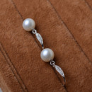 Inexpensive White 8.5-9mm Round Freshwater Natural Pearl Earring Set