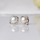 Pink/ Purple/ White Off-Round Freshwater Natural Pearl Earring Set
