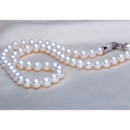 White/ Pink/ Purple 7.5 - 8.5mm Freshwater Off-Round Pearl Necklace
