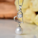 Discount White 8.5 - 9mm Round Freshwater Natural Pearl Pendants