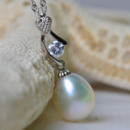 Gorgeous White 9 - 10mm Drop Freshwater Natural Pearl Pendants