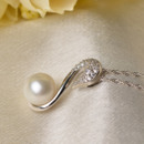 Elegant White Off-Round 10 - 11mm Freshwater Natural Pearl Pendants