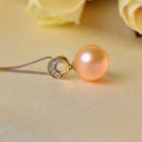 Stunning Golden Round 10 - 10.5mm Freshwater Natural Pearl Pendants