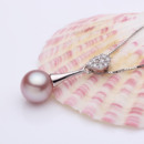 White/ Pink/ Purple Round 8.5-10mm Freshwater Natural Pearl Pendants